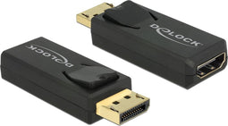 DeLOCK premium DisplayPort naar HDMI actieve adapter - DP 1.2 / HDMI 1.4 (4K 30Hz) / zwart