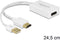 DeLOCK premium HDMI naar DisplayPort actieve adapter - HDMI 1.4 / DP 1.2 (4K 30Hz) / wit - 0,20 meter