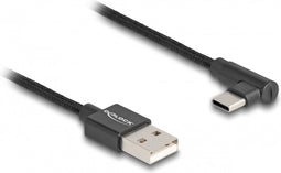 Delock USB 2.0 Cable Type-A male to USB Type-C™ male angled 1 m black