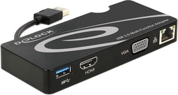 Delock USB 3.0 Netwerkadapter 1 GBit/s HDMI, VGA, USB 3.2 Gen 1 (USB 3.0), LAN (10/100/1000 MBit/s)