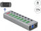 DeLOCK USB hub met 7+2 poorten en aan/uit schakelaars - USB3.0 / PD 27W - externe 12V voeding / grijs - 0,80 meter
