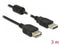 Delock USB-kabel USB 2.0 USB-A stekker, USB-A bus 3.00 m Zwart Met Ferrietkern 84886