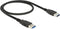 Delock USB-kabel USB 3.2 Gen1 (USB 3.0 / USB 3.1 Gen1) USB-A stekker, USB-A stekker 0.50 m Zwart Vergulde steekcontacte