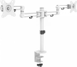 Deltaco GAM-117-W Monitor Arm - 2 Schermen - Bureausteun - 17-32 inch - Wit