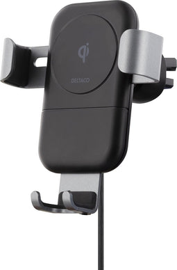Deltaco QI-1030 Smartphonehouder - 10W - Qi-Snellader - Oververhittingsbeveiliging - Zwart