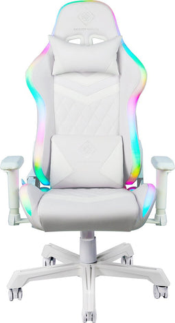Deltaco WCH90 Gamestoel - Ergonomisch - RGB - Nek- en Rugkussen - Wit