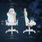 Deltaco WCH90 Gamestoel - Ergonomisch - RGB - Nek- en Rugkussen - Wit