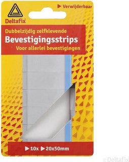 Deltafix bevestigingstape dubbelzijdig zelfklevend verwijderbaar / strips wit 20 mm x 50 mm x 1.0mm