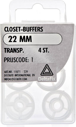 Deltafix closetbuffer transparant 22 mm 4 st.