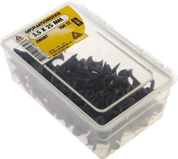 Deltafix. GIPSPLAATSCHROEVEN 3.5 x 25 MM. ZWART. 200 Stuks schroef.