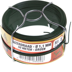 Deltafix IJzerdraad - 1x rol - 1,1 mm x 50 m - geplastificeerd - verzinkt staal - binddraad