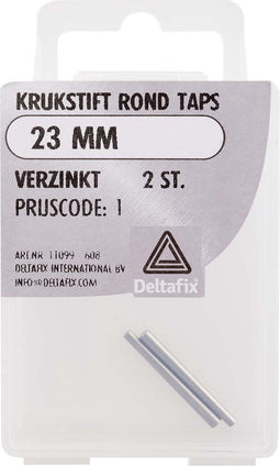 Deltafix krukstift rond taps verzinkt 23 mm 2 st.