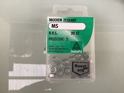 Deltafix. MOEREN ZESKANT M5 R.V.S. 20 Stuks. Moer. roest vrij staal