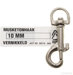 Deltafix musketonhaak standaard vernikkeld 10 mm 1 st.