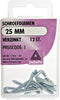 Deltafix Schroefduimen - 12x - verzinkt metaal - 25 mm - ijzerwaren bevestigsmaterialen