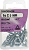 Deltafix.SCHROEFOGEN. 16 x 6 MM. VERZINKT. 14 Stuks ophang oog.