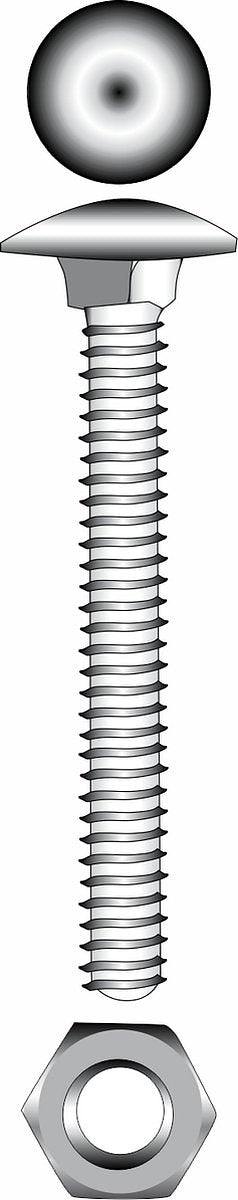 Deltafix Slotbout + Moer M6x80mm 30 stuks
