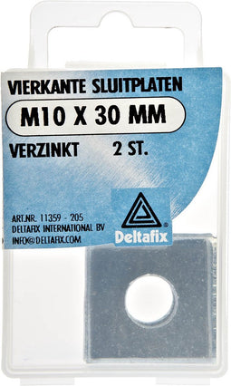 Deltafix sluitplaat vierkant verzinkt m10 x 30 mm x 2.5 din 436 2 st.