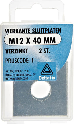 Deltafix sluitplaat vierkant verzinkt m12 x 40 mm x 3 din 436 2 st.
