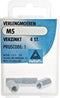 Deltafix verlengmoer verzinkt m5 din 6334 4 st.