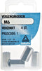 Deltafix verlengmoer verzinkt m6 din 6334 4 st.