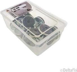 Deltafix viltglijder met schroef / extra zacht grijs vilt / houder metaal grijs 24 mm 16 st.