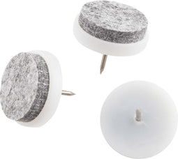 Deltafix viltglijder met schroef / grijs vilt / houder lichtgrijs grijs 28 mm 12 st.