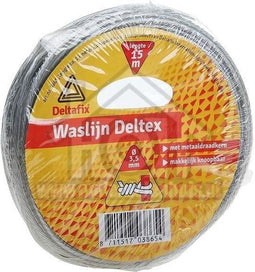 Deltafix Waslijn L 15mtr doorsn. 3.5mm Transparant met metaaldraadkern 3865