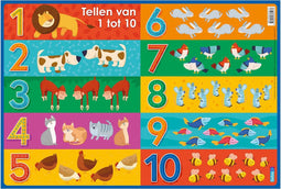 Deltas Onderlegger Tellen Van 1 Tot 10 Junior 47,5 X 32 Cm Pvc