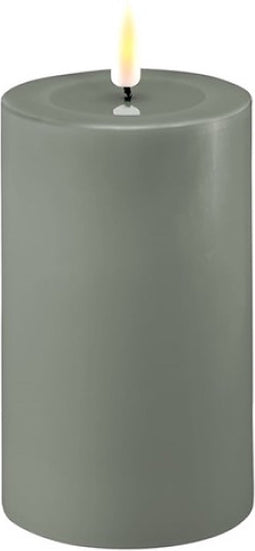 Deluxe Homeart - Led Kaars Salie Groen 7,5 x 12,5 cm