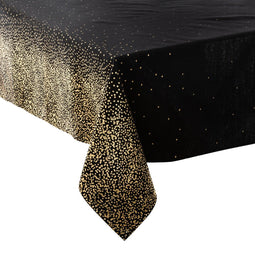 DELUXE XXL tafelkleed - Leop zwart met goud - 140 x 360 cm - Kersttafelkleed