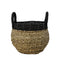 HSM Collection Mandenset - naturel/zwart - raffia - set van 2