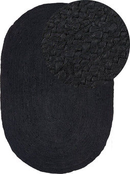 DEMIRCI - Laagpolig vloerkleed - Zwart - 160 x 230 cm - Jute