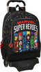 Schoolrugzak met Wielen The Avengers Super heroes Zwart (32 x 42 x 14 cm)