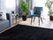 DEMRE - Shaggy vloerkleed - Zwart - 200 x 200 cm - Polyester