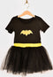 Den Goda Fen Verkleedkledij Batgirl - Tutu jurk met cape - 110-116cm - 4-6 jaar - Zwart
