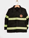 Den Goda Fen Verkleedkledij Brandweerman - Kostuum bestaande uit jas, broek, helm en bivakmuts - 110-116cm - 4-6 jaar - Zwart