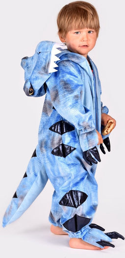 Den Goda Fen Verkleedkledij Dinosaur T-Rex Jumpsuit - 98-104cm - 3-4 jaar - Blauw