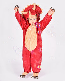 Den Goda Fen Verkleedkledij Dinosaurus Kostuum Triceratops - 110-116cm - 4-6 jaar - Rood
