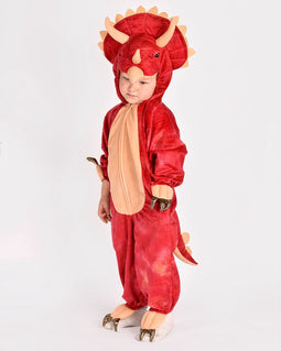 Den Goda Fen Verkleedkledij Dinosaurus Kostuum Triceratops - 98-104cm - 3-4 jaar - Rood