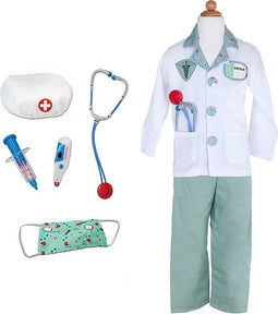 Den Goda Fen Verkleedkledij Dokter - Jas, broek en accessoires - Multi - Maat 5-6 jaar