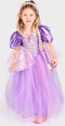 Den Goda Fen Verkleedkledij Rapunzel - Jurk met lange vlecht - 98-104cm - 2-4 jaar - Paars