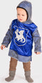 Den Goda Fen Verkleedkledij Ridder - Shirt in velvet met capuchon - 98-104cm - 2-4 jaar - Blauw