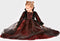 Den Goda Fen Verkleedkledij Vampier Koningin - Velvet, chiffon jurk - 110-116cm - 4-6 jaar - Rood/Zwart