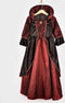 Den Goda Fen Verkleedkledij Vampier Koningin - Velvet, chiffon jurk - 110-116cm - 4-6 jaar - Rood/Zwart