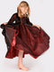 Den Goda Fen Verkleedkledij Vampier Koningin - Velvet, chiffon jurk - 110-116cm - 4-6 jaar - Rood/Zwart