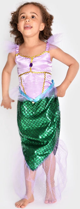 Den Goda Fen Verkleedkledij Zeemeermin - Jurk - 110-116cm - 4-6 jaar - Groen/Roze