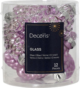 Denappel glas d2.5h6 cm f.lila 12st