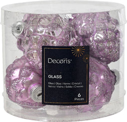 Denappel glas d5h7 cm fris lila 6st