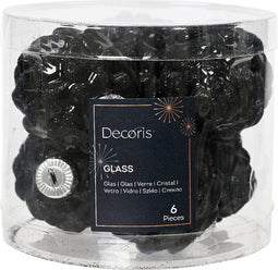 denappel glas d5h7 cm zwrt ass 6st kerst
